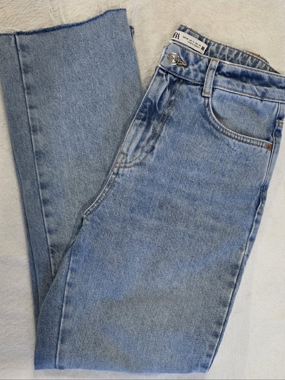 ZARA High Rise•Straight Leg•Ankle Rigid Jean•Classic Light Blue Women's Jeans
